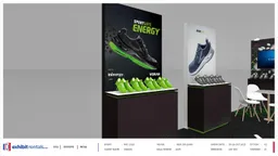 20x20 Peninsula booth design by Exhibit-Rentals